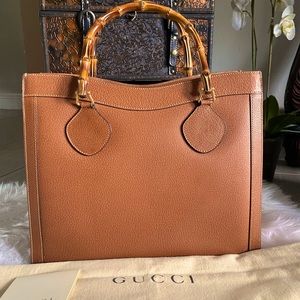 💯 authentic rare vintage gucci diana bamboo bag
